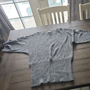 Maurices Charcoal Button-Accent Top